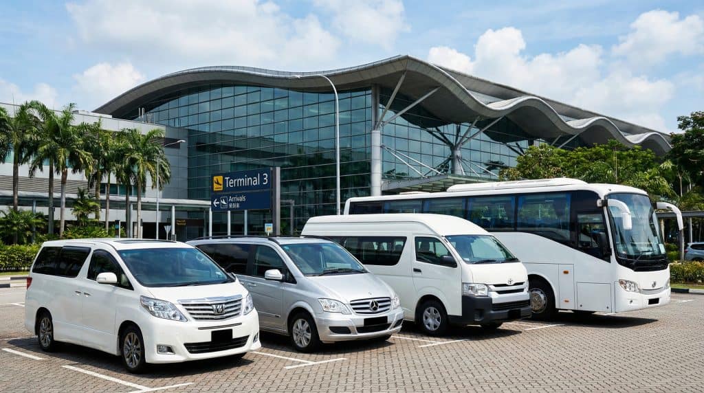 changi airport to and from singapore airshow 2026 - private bus charter